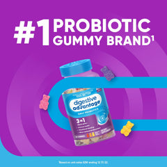 Digestive Advantage gummies poured into a hand for a daily routine.