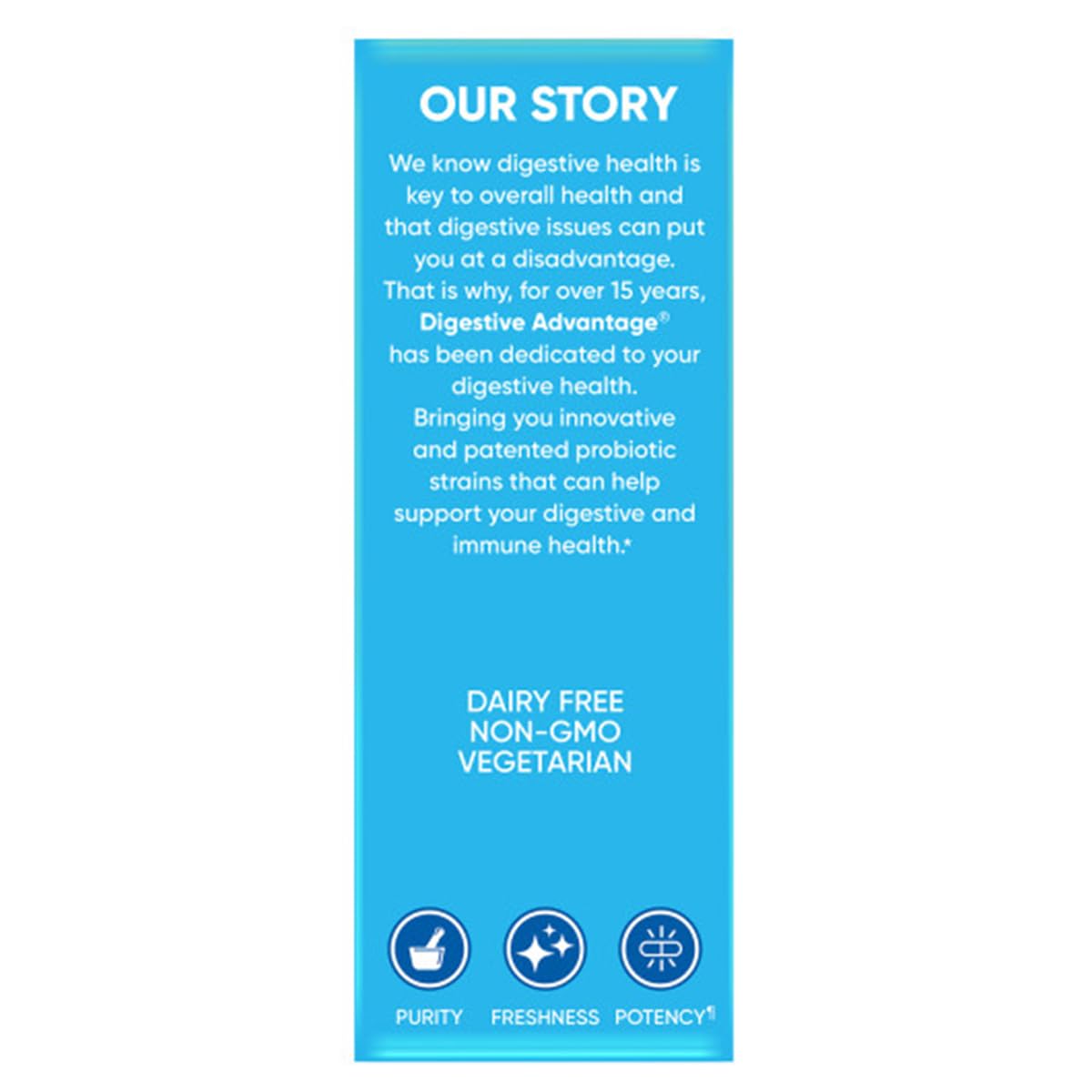 Digestive Advantage four-pack display demonstrates value and daily digestive support.