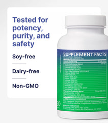 DigestMate capsules pouring into a glass during meals for digestion