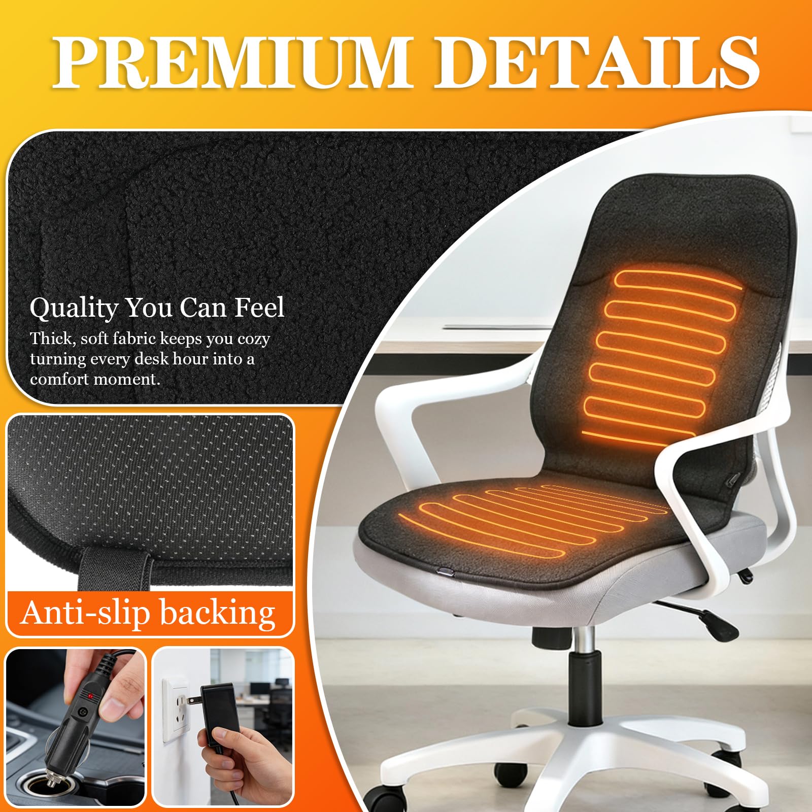 DiHTing non-slip backside keeps the cushion securely in place