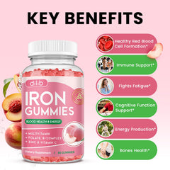 Dilib nutrition label shows iron, zinc, and B vitamin blend.
