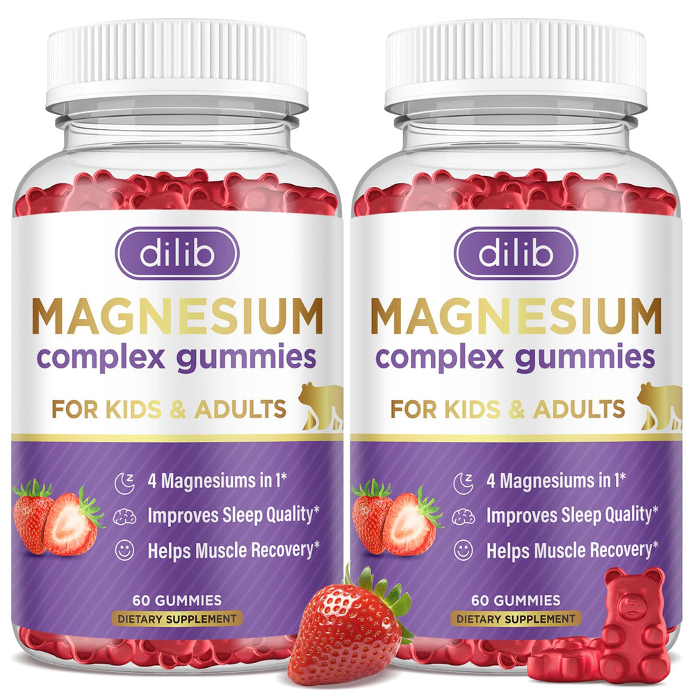 Dilib magnesium complex gummies kids bottle for easy dosing and flavor