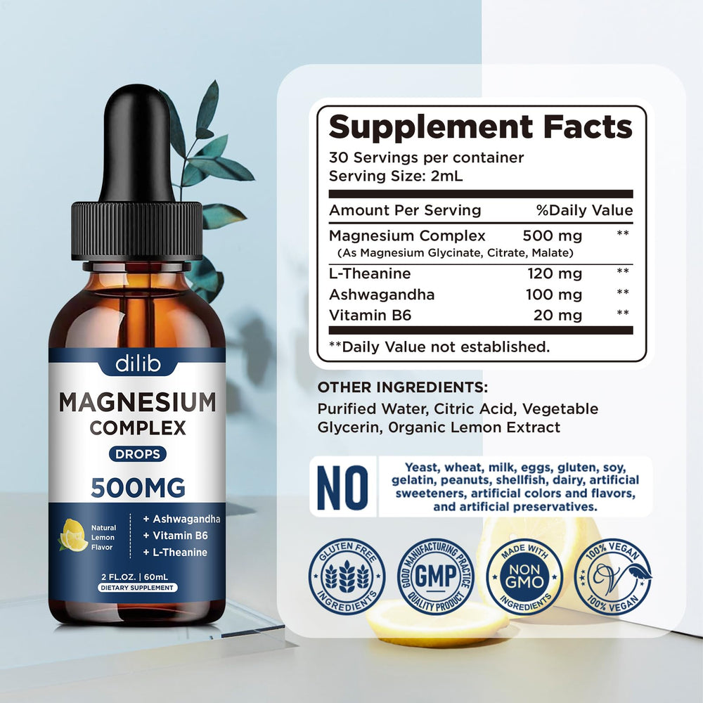 Dilib Magnesium Drops interior packaging reveals bottle size and accessibility.