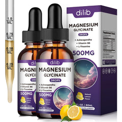 DILIB magnesium glycinate drops bottle showing convenient liquid format for easy dosing