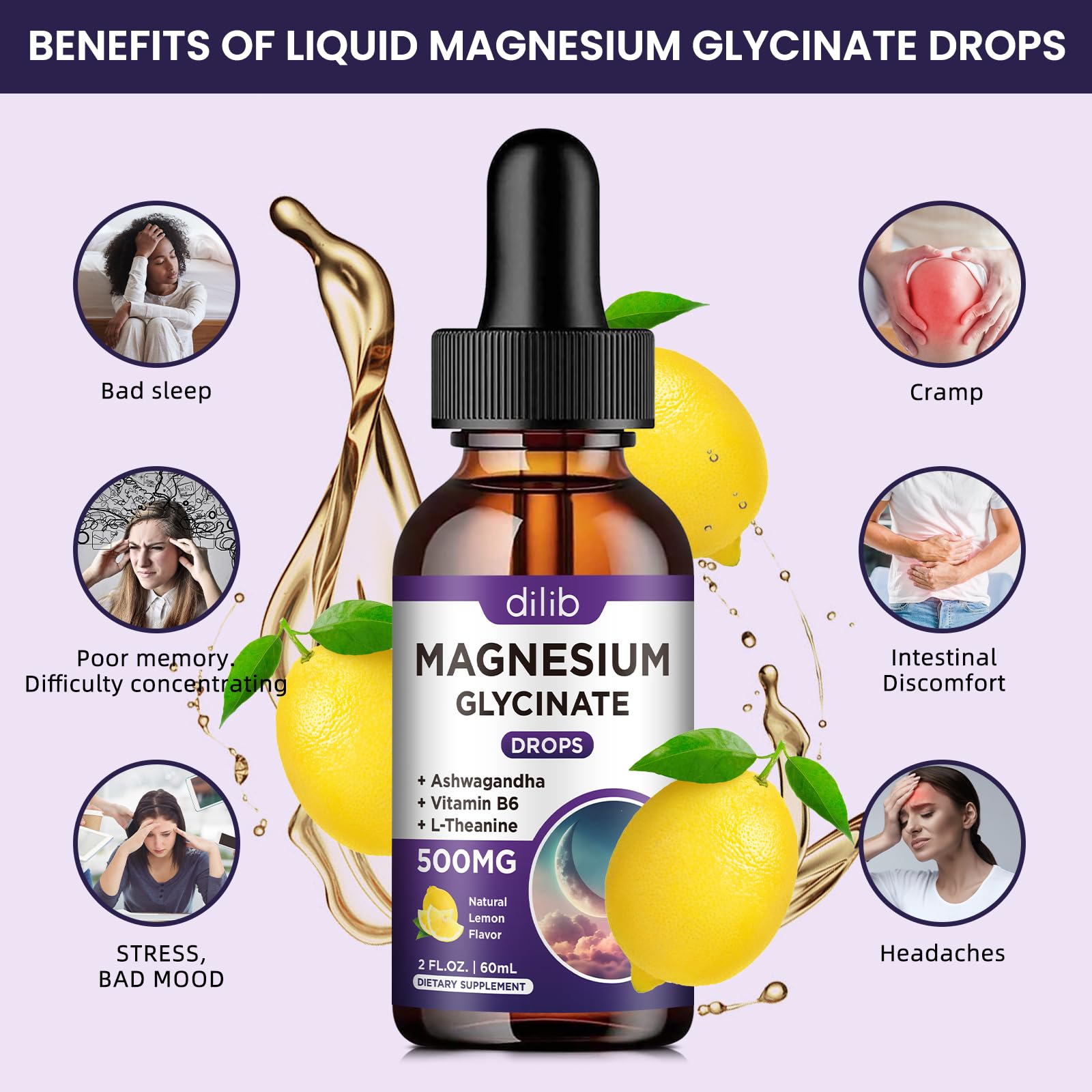 DILIB magnesium glycinate drops under tongue for fast absorption