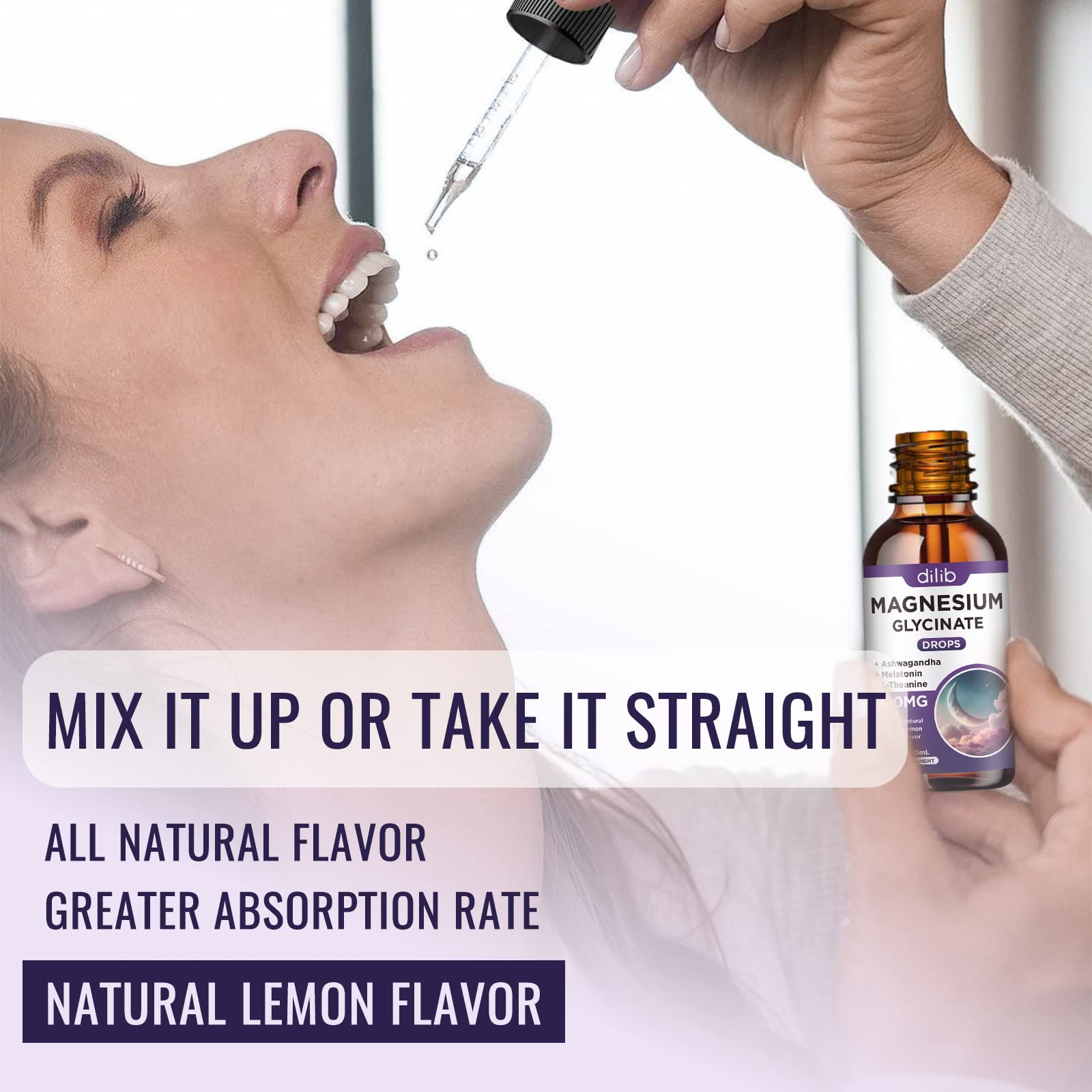 DILIB magnesium glycinate drops vegan-friendly formula suitable for various diets
