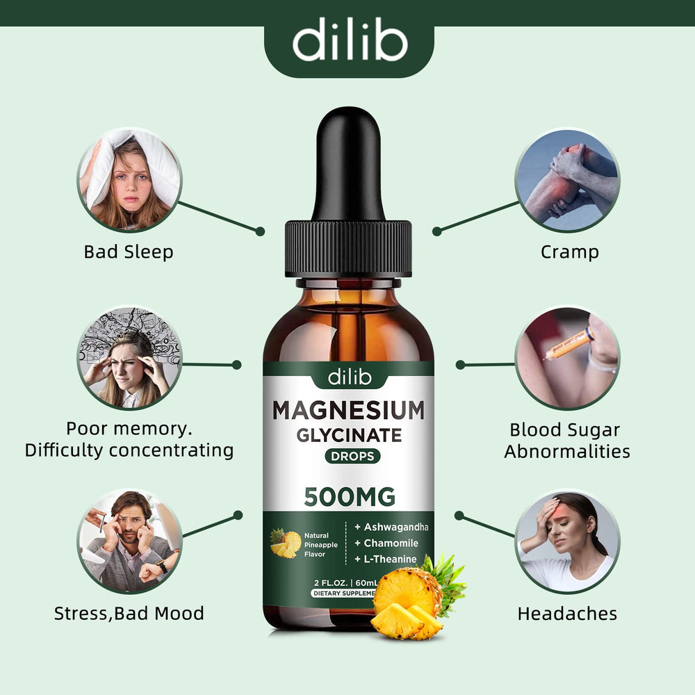 Dilib magnesium glycinate drops under tongue absorption for faster entry.