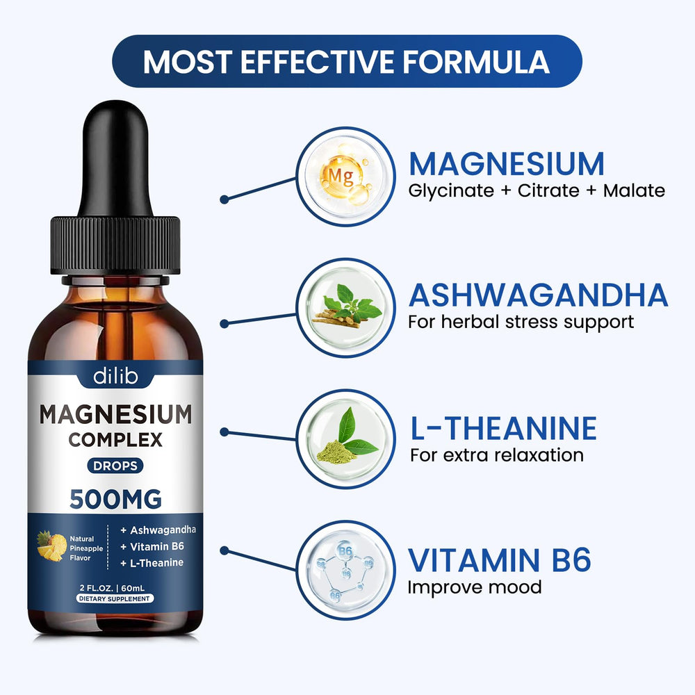 Dilib Magnesium Glycinate Liquid Drops under-tongue shows rapid uptake.