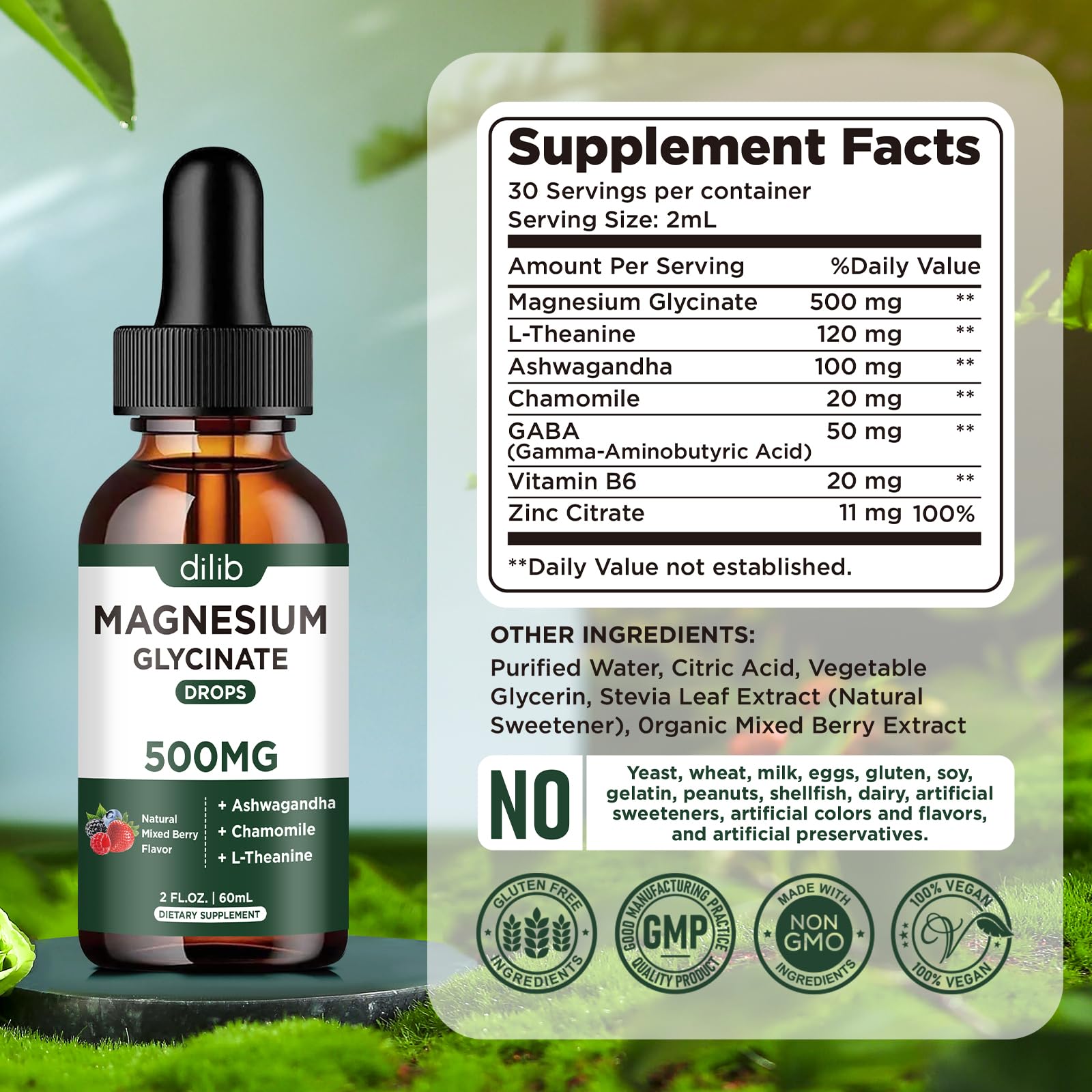 Dilib Magnesium Glycinate Liquid Drops women’s balance focus visual.