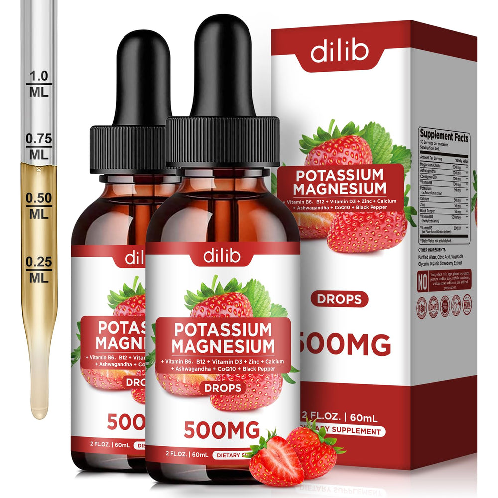Dilib potassium magnesium citrate drops bottle for convenient daily mineral support and easy dosing.