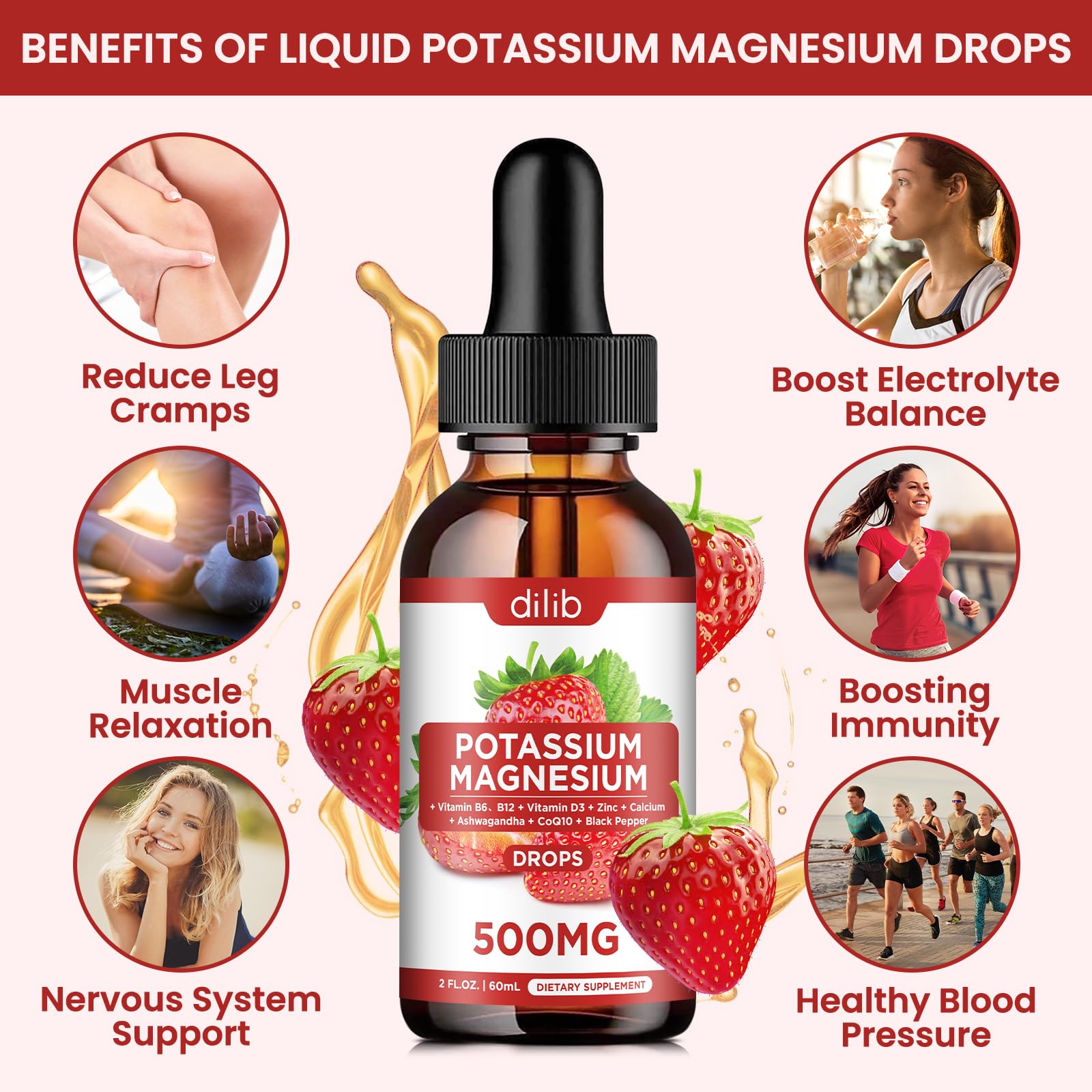 Dilib strawberry-flavored drops offer a tasty, fast-absorption alternative to pills.