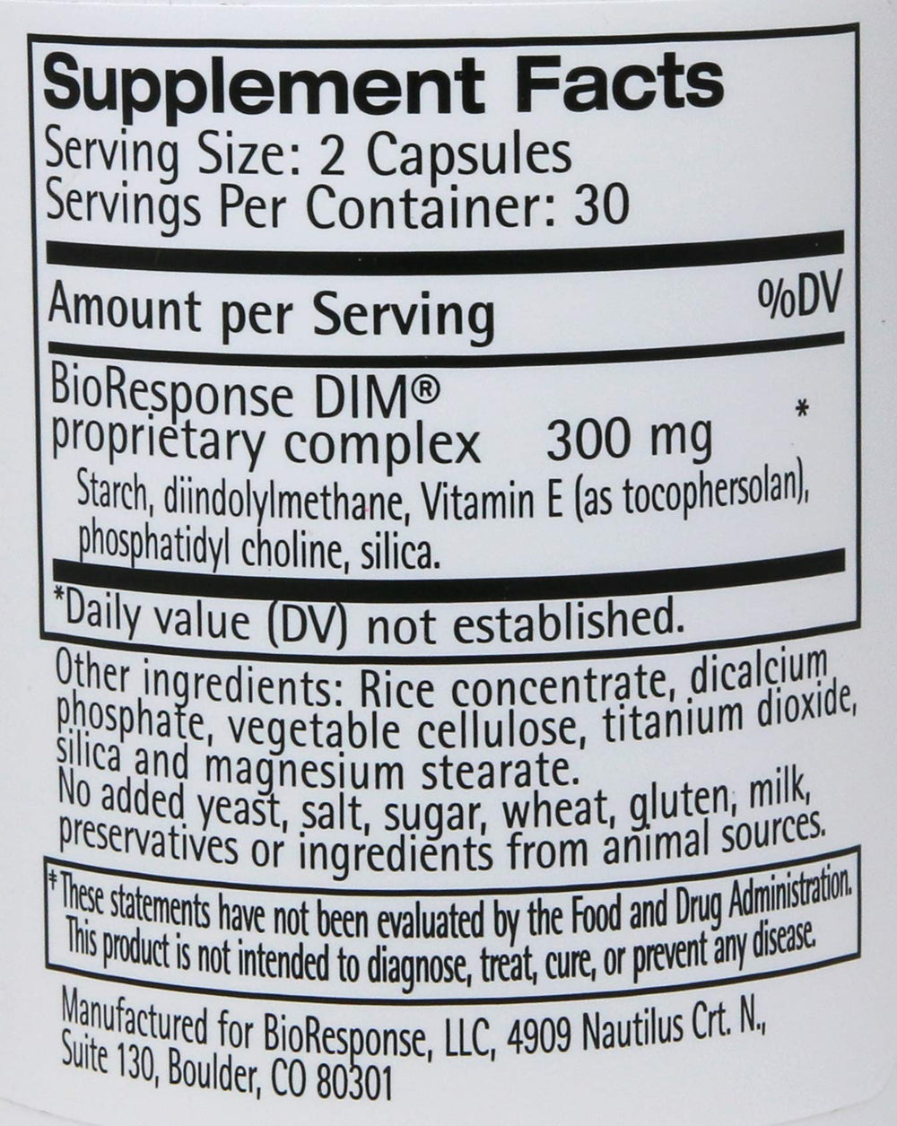Dim BioResponse DIM capsules closeup, vegetarian formula for everyday wellness.