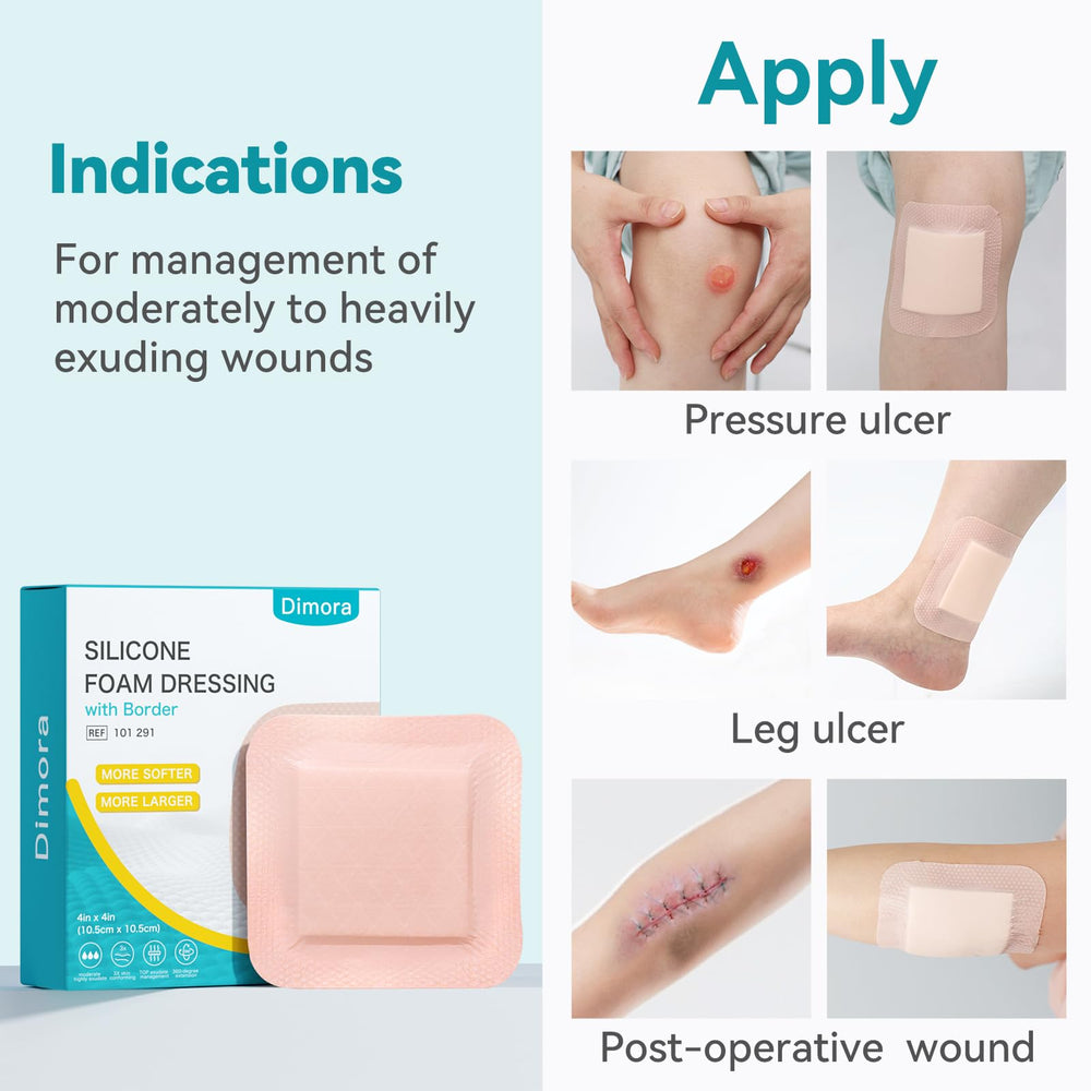 Dimora neuropathic-ulcer care close-up with cushioned protection and gentle adherence.