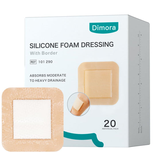 Dimora silicone foam dressing border 3x3 inch provides gentle adhesion for sensitive skin