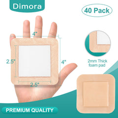 Dimora foam dressing border 4x4 close-up shows absorbent 5-layer design.