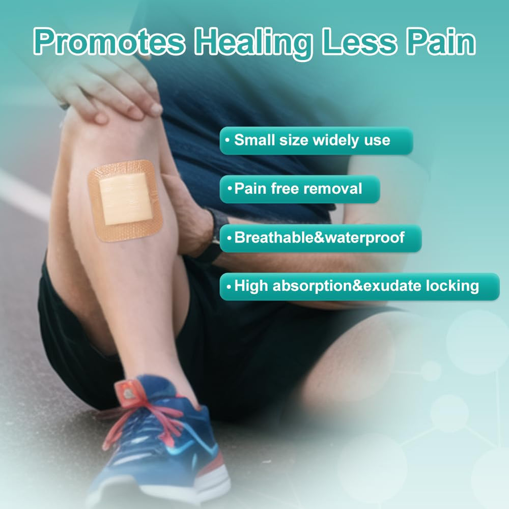 Dimora silicone foam dressing waterproof-barrier 3x3 inch shields the wound from moisture