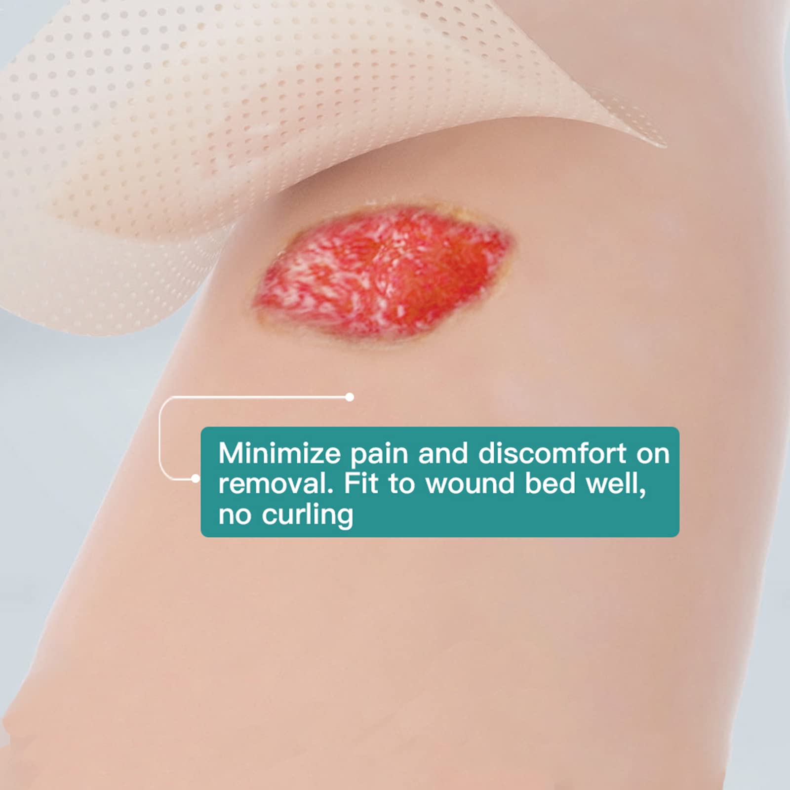 Dimora waterproof breathable film layer protects wound and allows air flow.