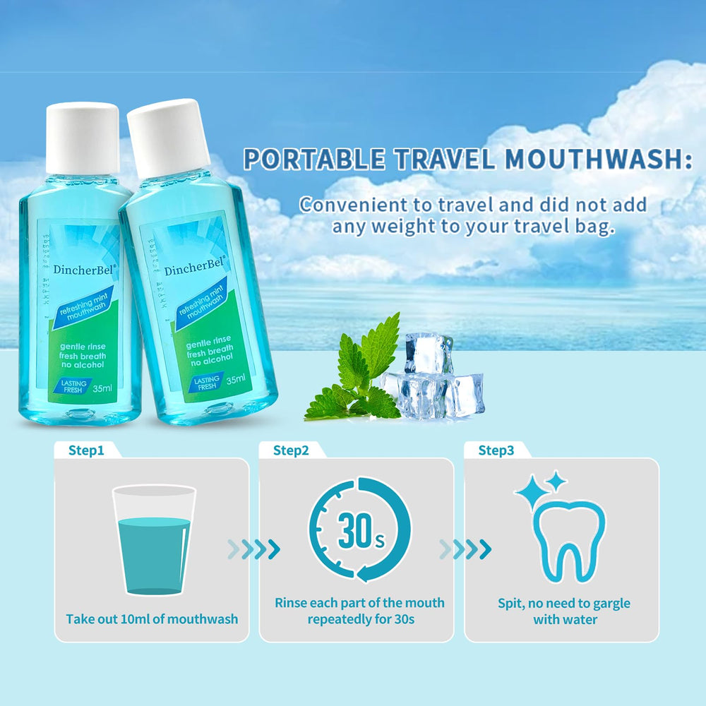 DincherBel camping and travel essential mouthwash for journeys.