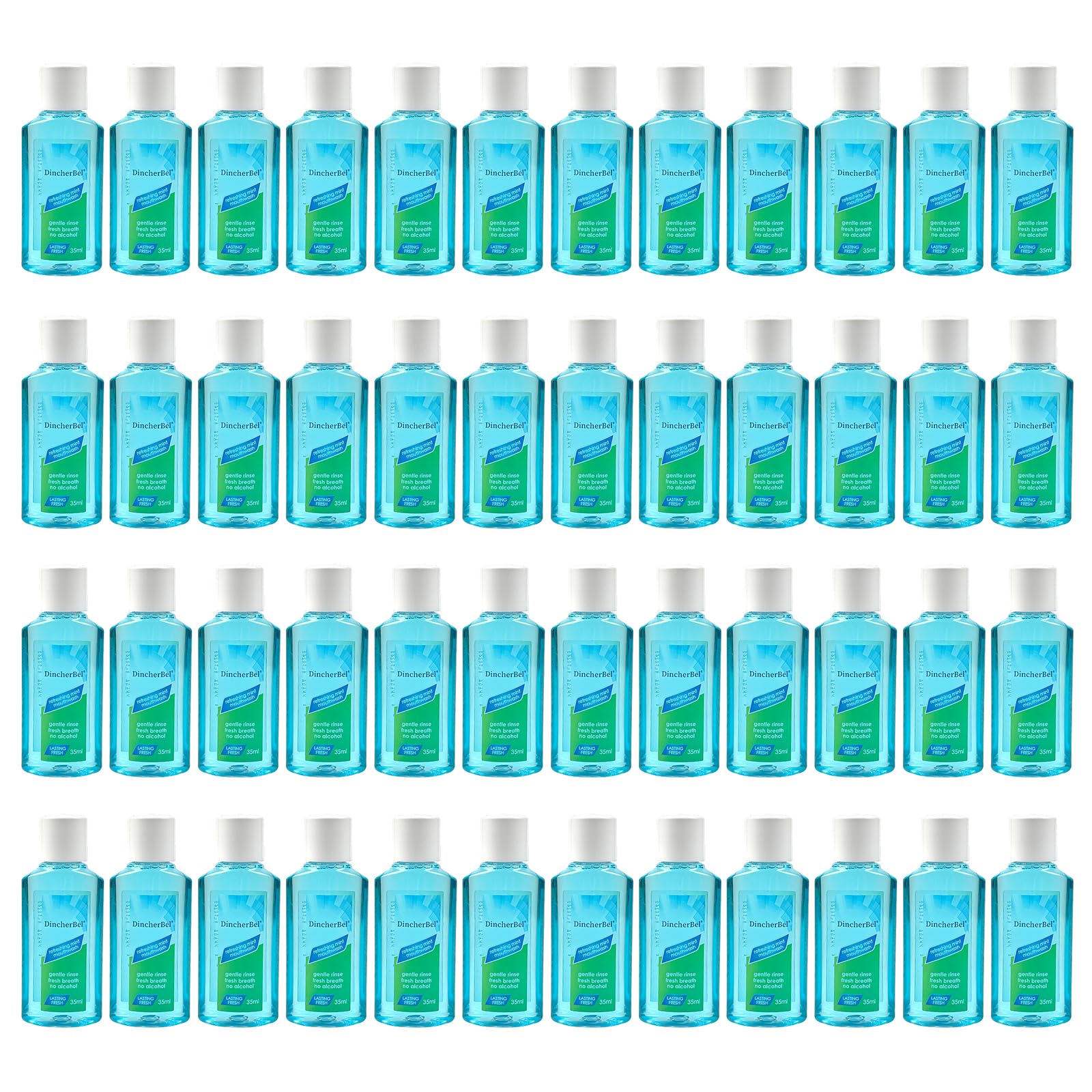 DincherBel mouthwash travel-size 35ml bottle with mint flavor for on-the-go freshness