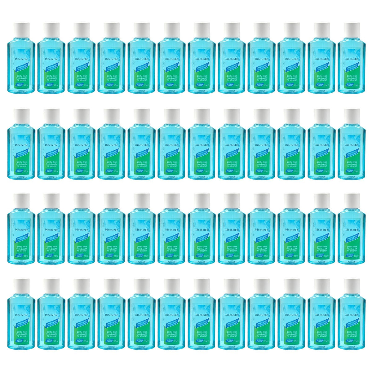 DincherBel mouthwash travel-size 35ml bottle with mint flavor for on-the-go freshness