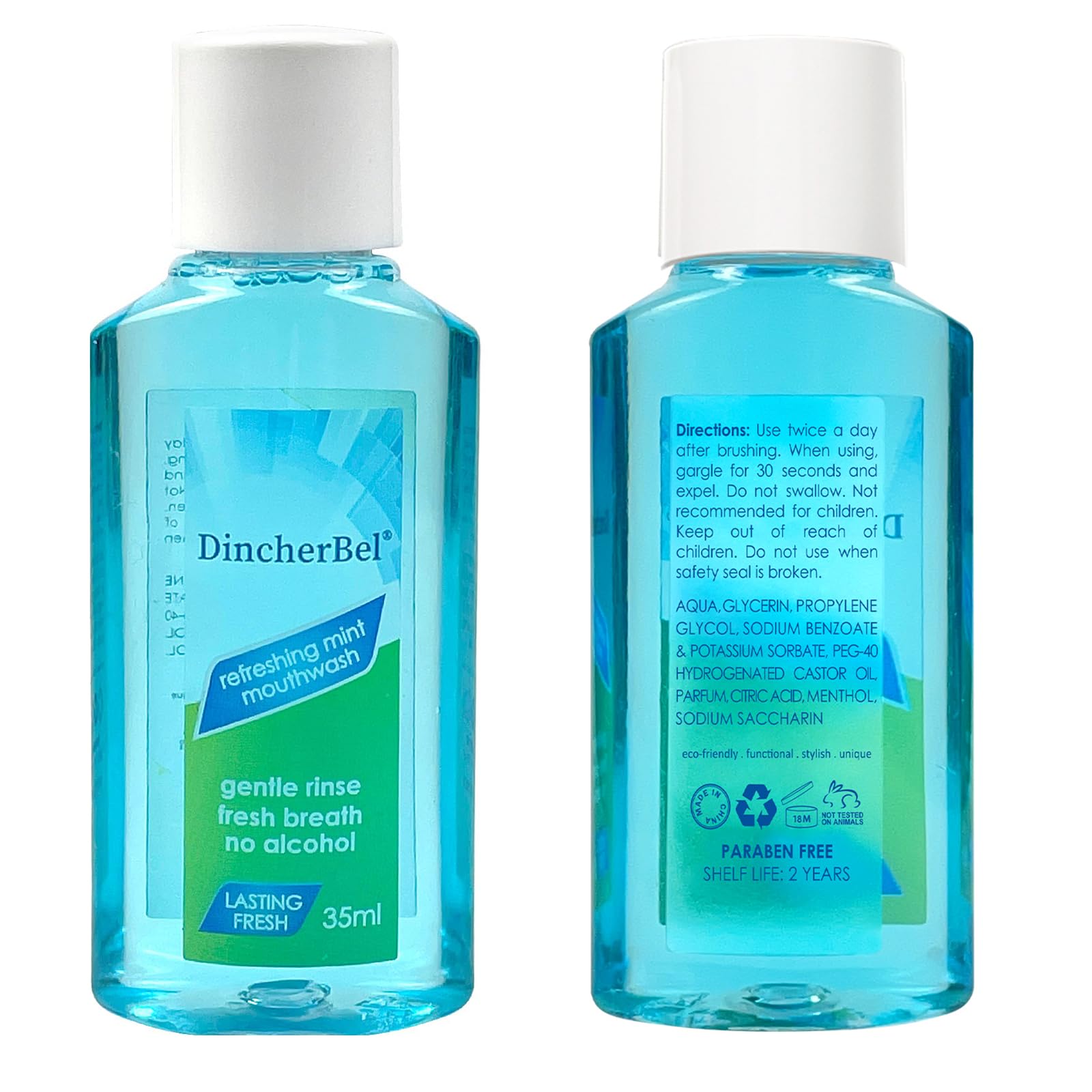 DincherBel original mint mini bottle offering minty freshness during travel.