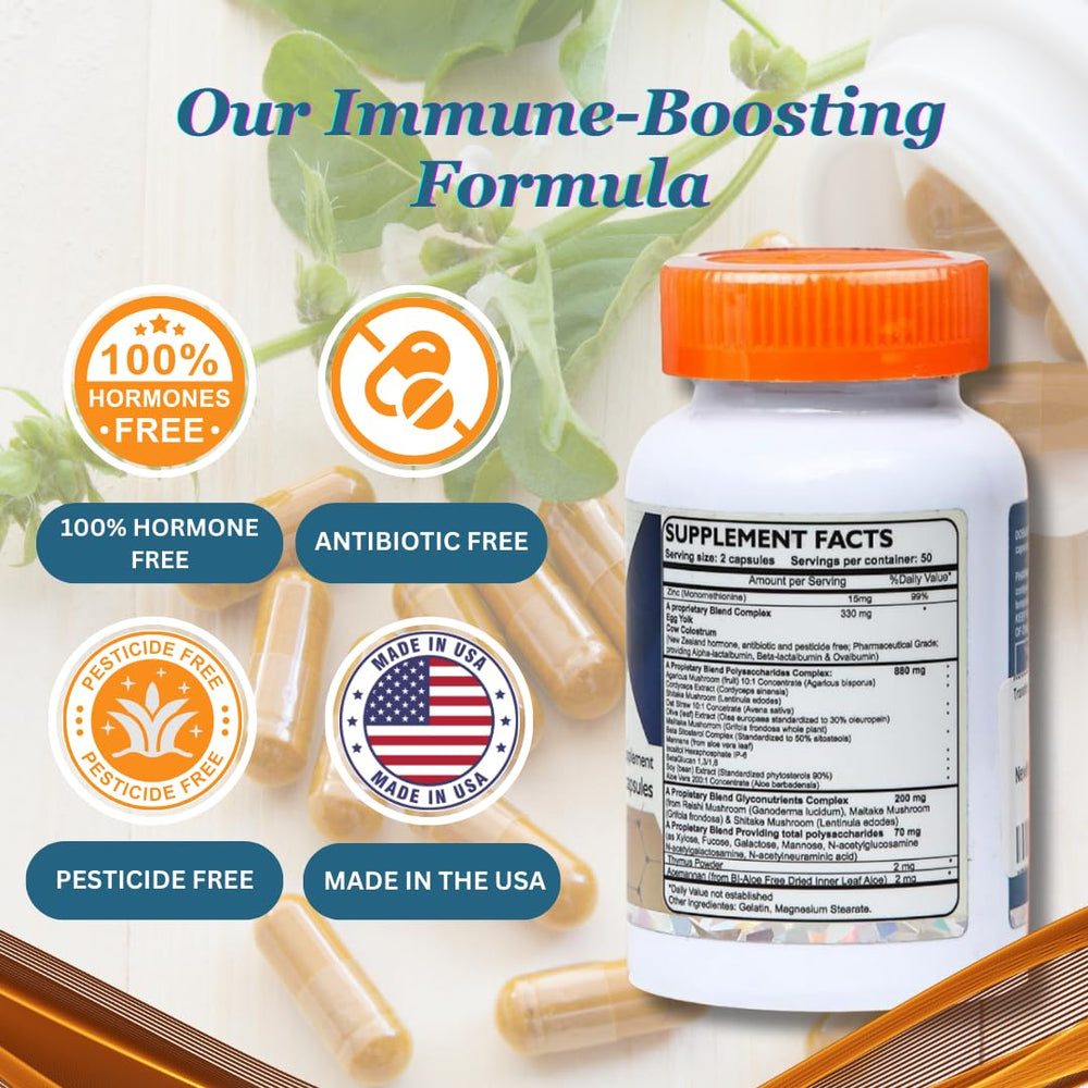 Dislafarm Transfer Factor capsules close-up highlighting natural ingredients.