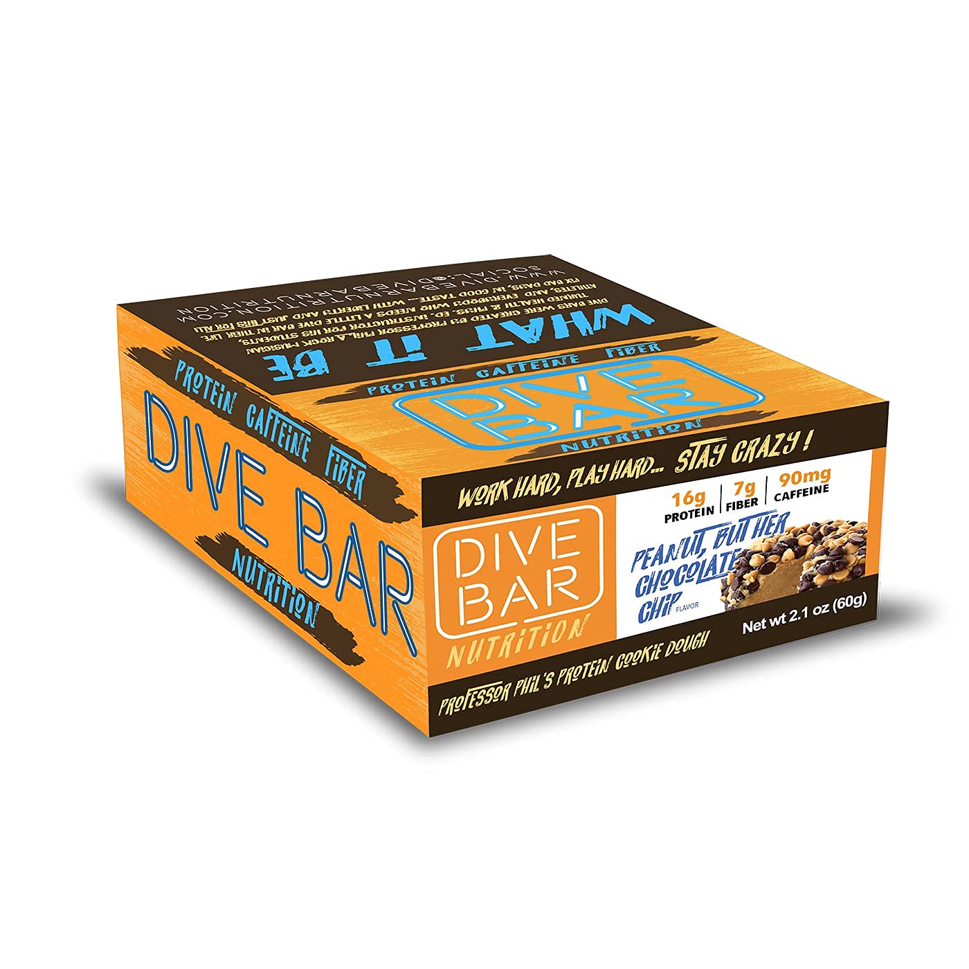 Dive Bar Nutrition bar on an office desk, convenient midday nutrition.