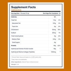 Pumpkin spice collagen powder used in baking for a seasonal treat.