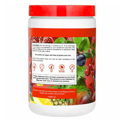 Divine Health Red Supremefood ingredients image shows berries, fiber, and antioxidants