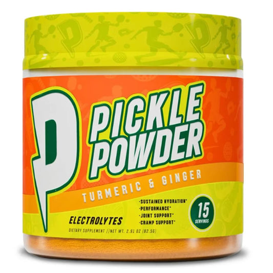 Divine Health Pickle Powder Lemon Zest bottle ready for hydration during workouts