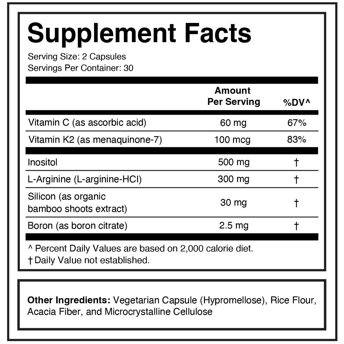 Divine Health Silical 2 daily dosing display illustrating convenient supplementation for stronger bones
