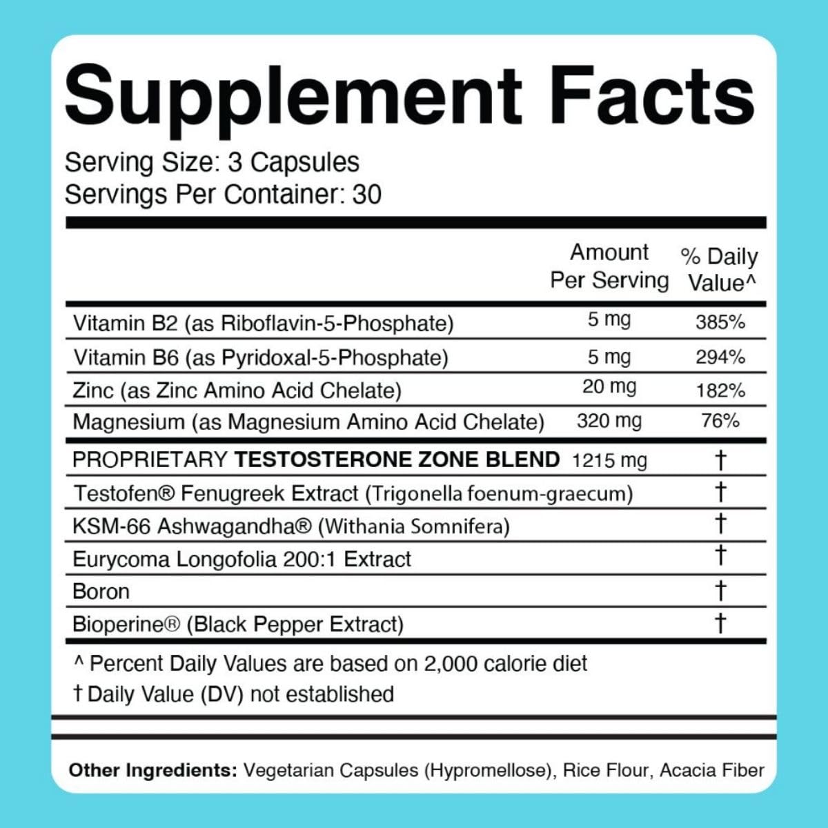 Divine Health bottle beside nutrition facts label