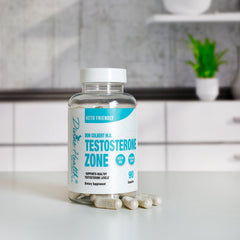 Divine Health Testosterone Zone capsules ready for daily use