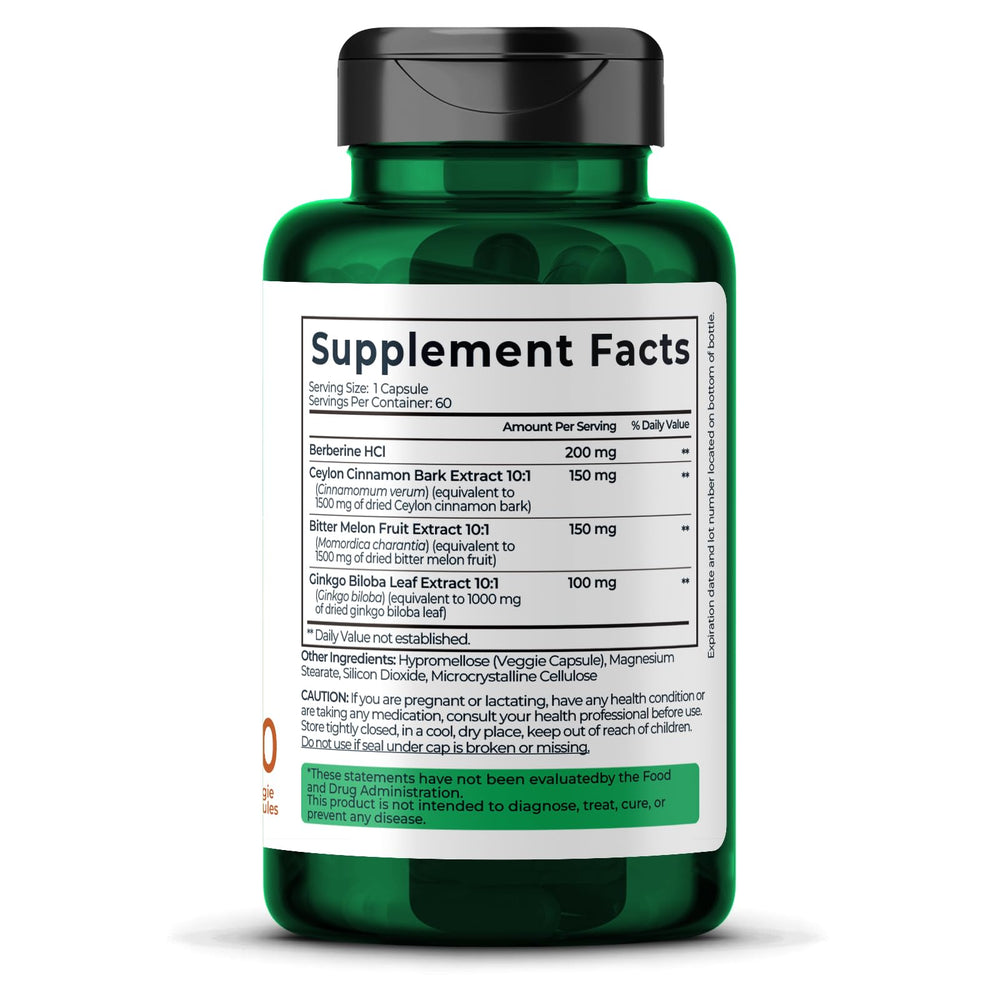 Divinity Nutra Golden Berberine bottle label highlighting natural ingredients for trust.