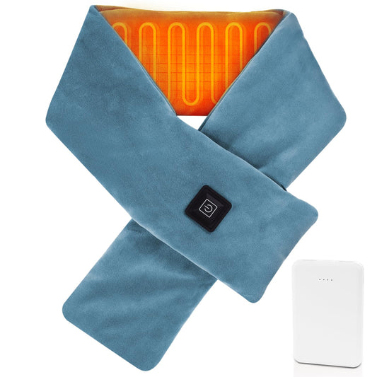 Diweez bufanda eléctrica azul muestra calor cómodo para el cuello.