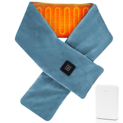 Diweez bufanda eléctrica azul muestra calor cómodo para el cuello.