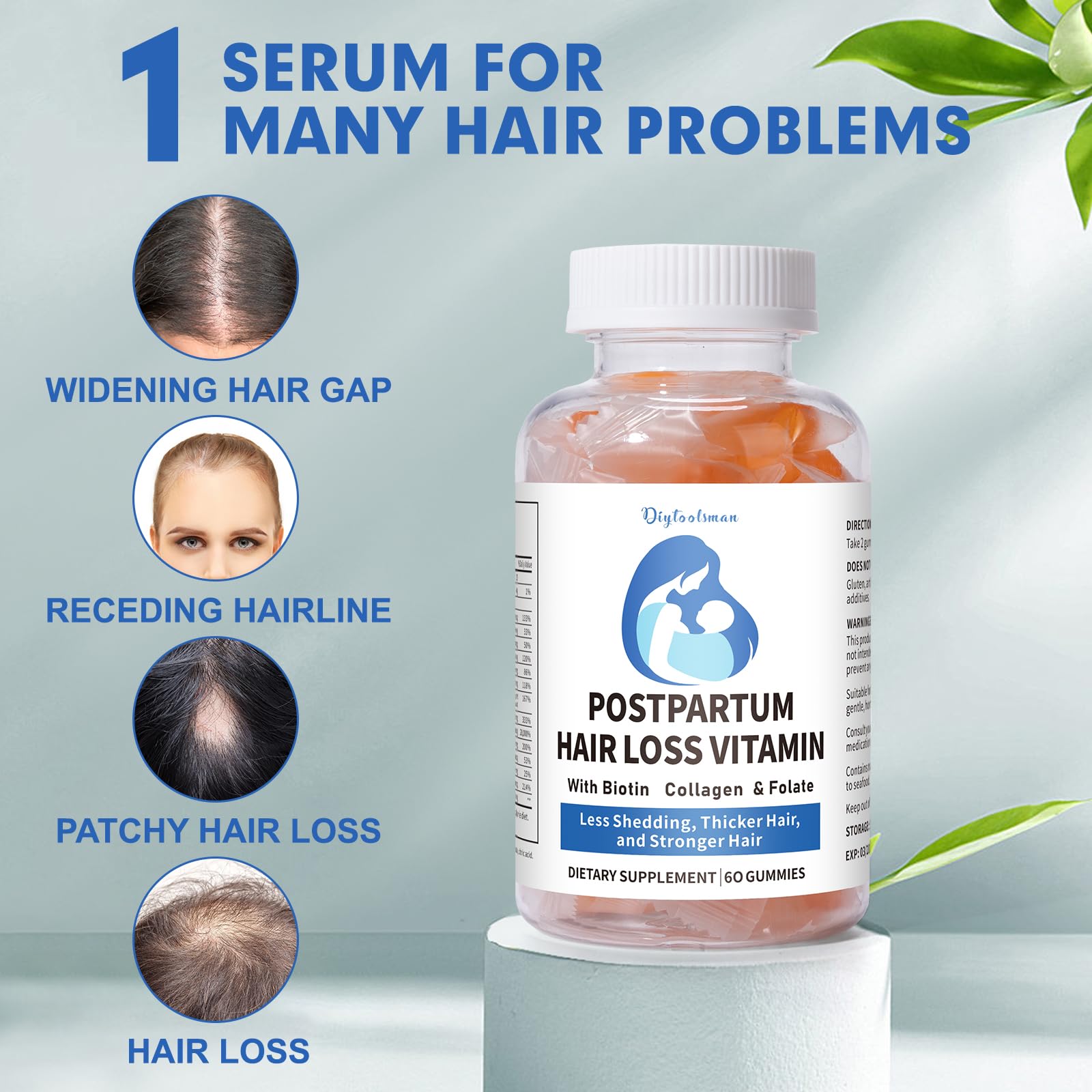 diytoolsman postpartum hair loss vitamin packaging with label shows breastfeeding-safe formulation cues