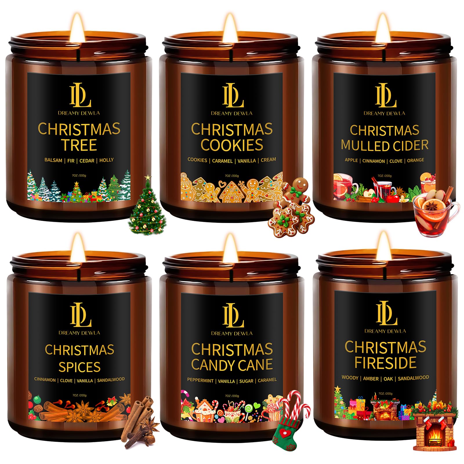 DL Dreamy Dewla Christmas Tree candle for a cozy pine-scented living room