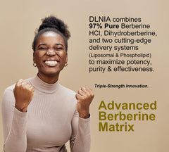 DLNIA Berberine bottles on a clean surface convey trust and everyday wellness.