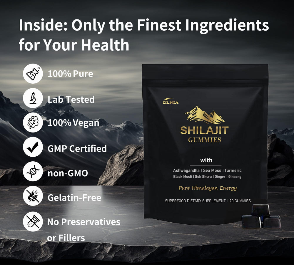 DLNIA Gummies lab-tested seal assures purity and metal-free formulation.