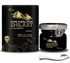 DLNIA Shilajit resin with copper spoon for precise pea-sized dosing