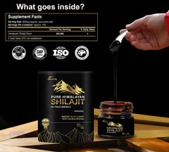 DLNIA Shilajit resin, gold+ grade, highlights a premium mineral profile