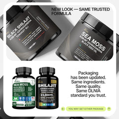 DLNIA Shilajit Sea Moss duo—compact pairing for streamlined daily minerals.