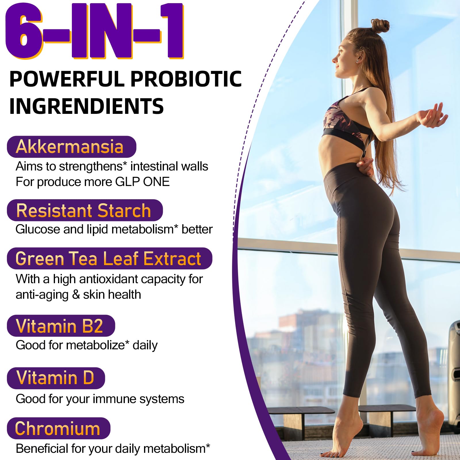 Dmeisy Akkermansia bottle front shows daily supplementation for digestive health