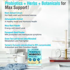 Dmeisy shelf-stable probiotic packaging on a kitchen shelf.