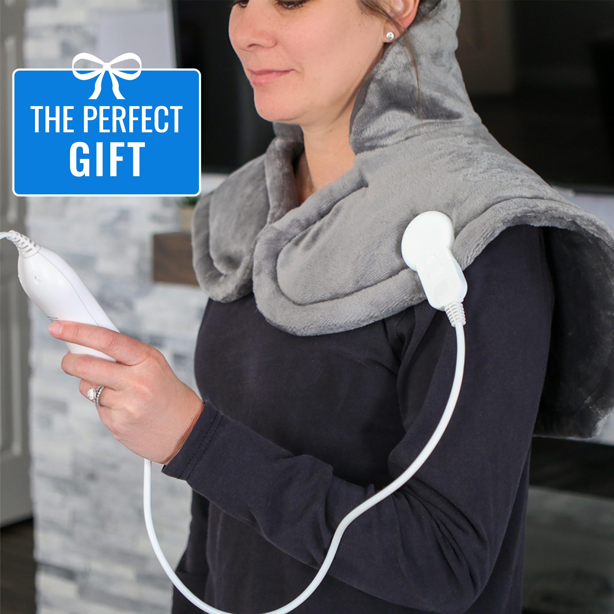 DMI large gray micro-fleece pad is machine washable for easy care.