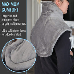DMI heating pad back wrap showing full-length comfort for back relief.