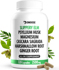 DMoose Fitness Slippery Elm Bark capsules bottle front view supports digestive comfort