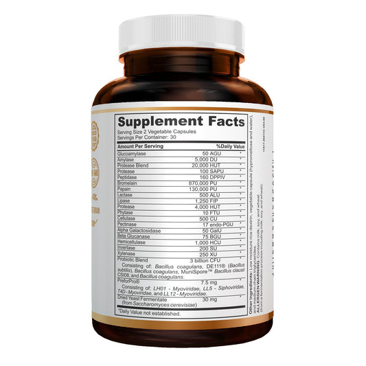 DNA Nutraceuticals Gut Gold capsules close-up showing vegetarian formula.
