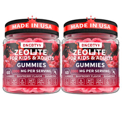 DNCDTYY Zeolite Detox gummies bottle on shelf, supports kid-friendly gut balance.